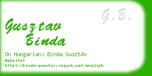 gusztav binda business card
